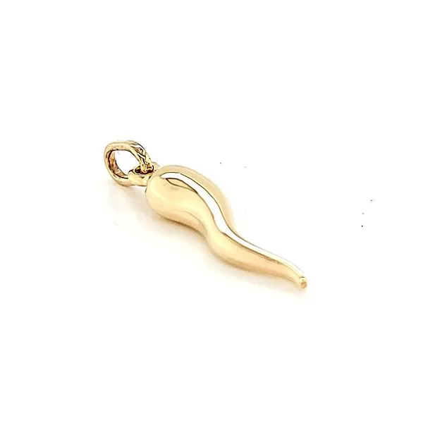 14k Yellow Gold Solid Italian Horn, 1