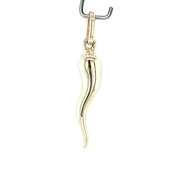 14k Yellow Gold Solid Italian Horn, 1