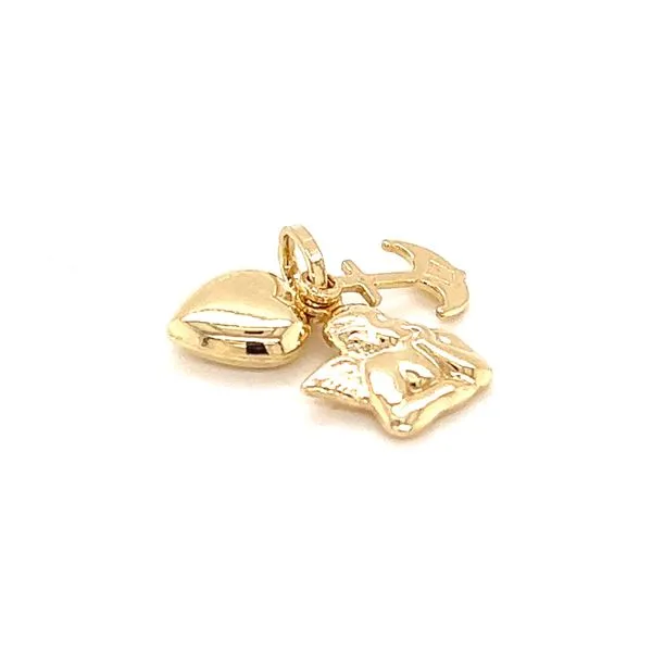 14k Yellow Gold Faith, Hope and Love Charm Image 2 Arezzo Jewelers Elmwood Park, IL