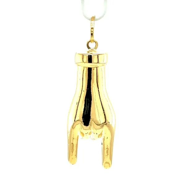 14k Yellow Gold Large Italian Hand Charm Image 2 Arezzo Jewelers Elmwood Park, IL