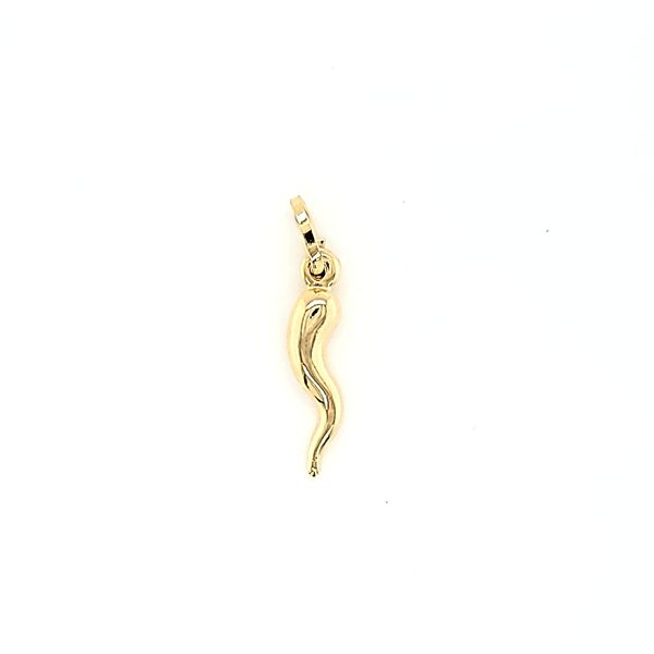 18k White Gold Italian Horn Charm - Corno Arezzo Jewelers Elmwood Park, IL