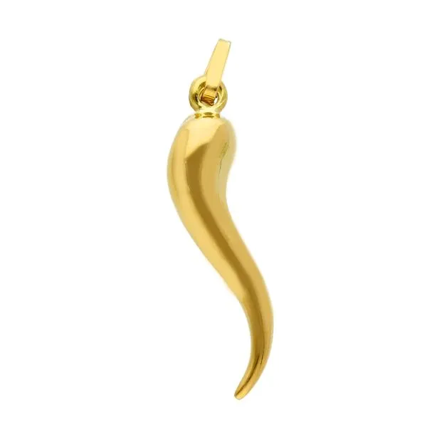 18k Yellow Gold Italian Horn Pendant / Charm Arezzo Jewelers Elmwood Park, IL