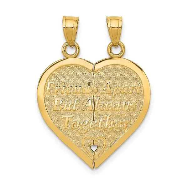 14k Reversible FOREVER AND EVER Break-apart Heart Pendant Image 3 Arezzo Jewelers Elmwood Park, IL