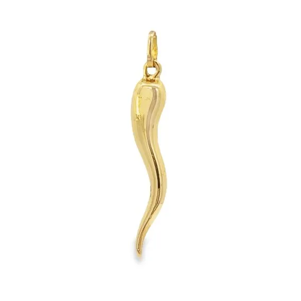 14k Yellow Gold 29mm Italian Horn Pendant Arezzo Jewelers Elmwood Park, IL