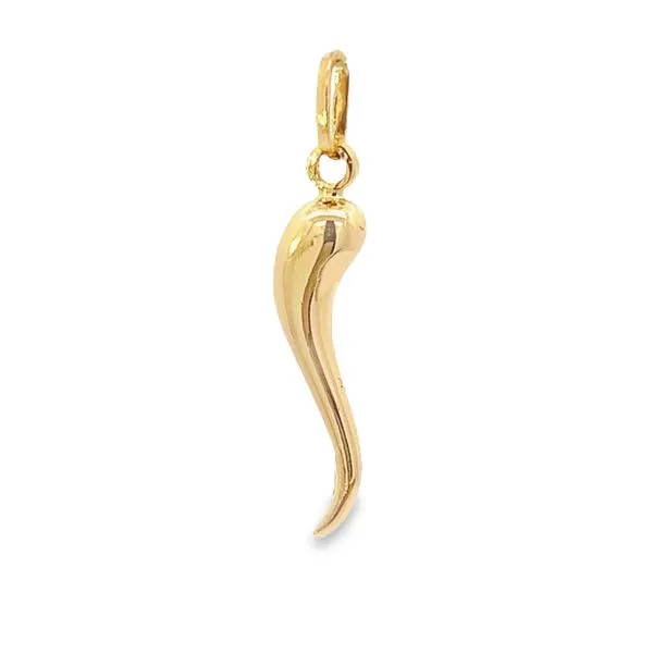 14k Yellow Gold 28mm Italian Horn Pendant Arezzo Jewelers Elmwood Park, IL