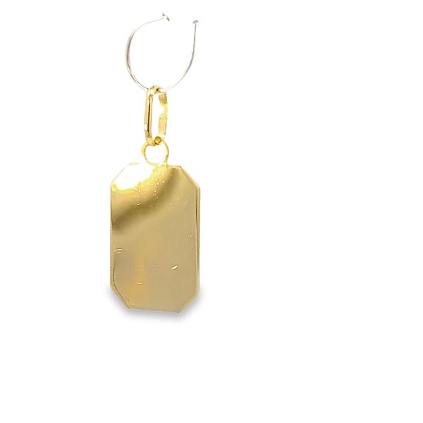 14k Yellow Gold Engraveable Dog Tag Pendant Image 3 Arezzo Jewelers Elmwood Park, IL