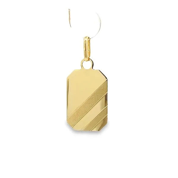 14k Yellow Gold Engraveable Dog Tag Pendant Arezzo Jewelers Elmwood Park, IL