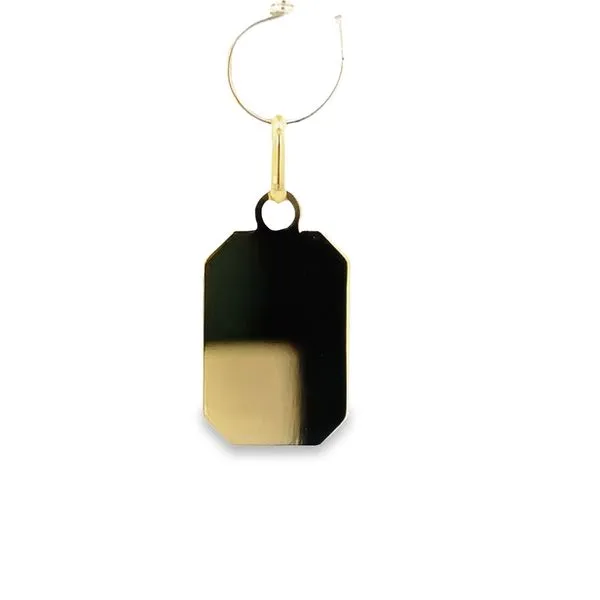 14k Yellow Gold Engraveable Dog Tag Pendant Image 4 Arezzo Jewelers Elmwood Park, IL