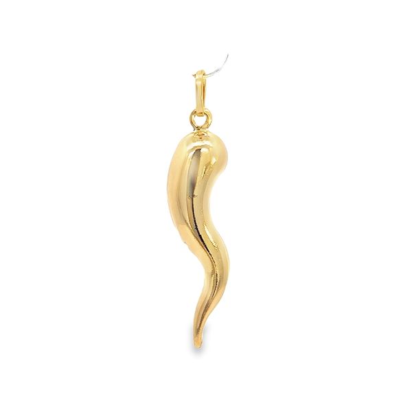 18k Yellow Gold Italian Horn - Corno Gold Pendant Image 3 Arezzo Jewelers Elmwood Park, IL