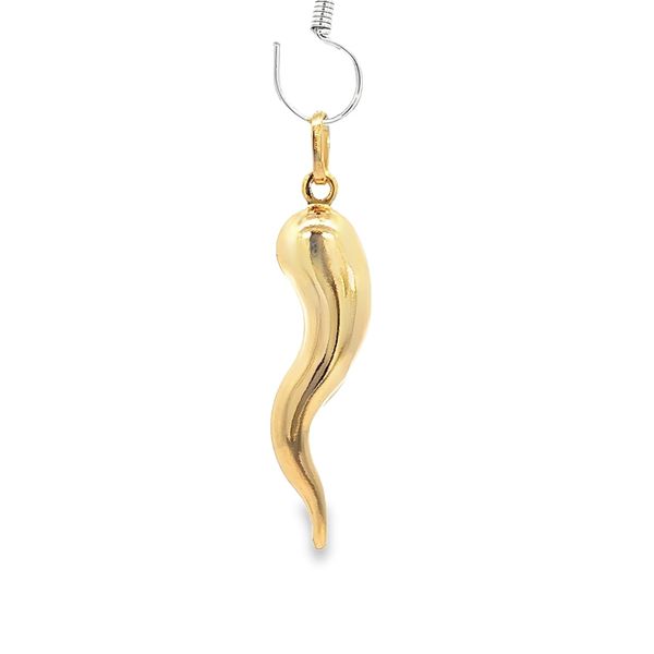 18k Yellow Gold Italian Horn - Corno Gold Pendant Arezzo Jewelers Elmwood Park, IL