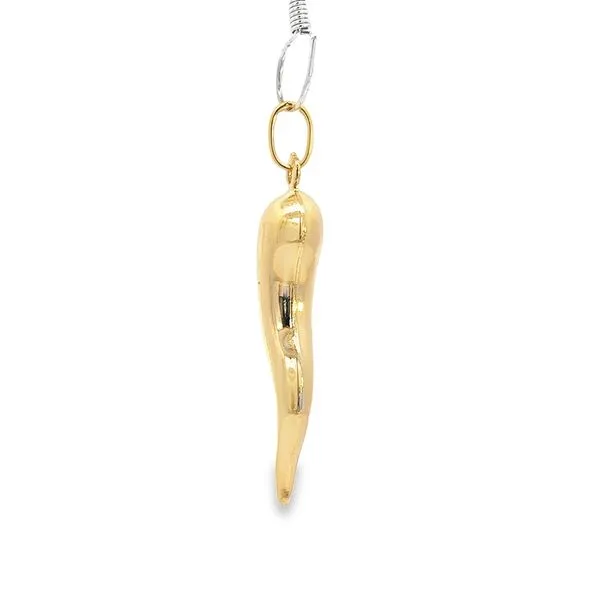 18k Yellow Gold Italian Horn - Corno Gold Pendant Image 4 Arezzo Jewelers Elmwood Park, IL