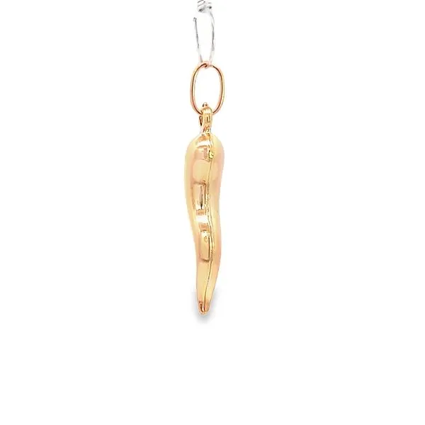 Authentic 18K Yellow Gold Italian Horn 