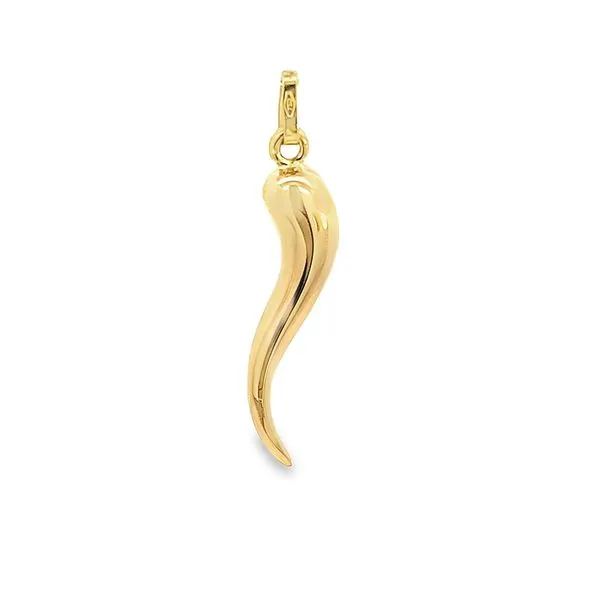 Classic 18K Yellow Gold Italian Horn 