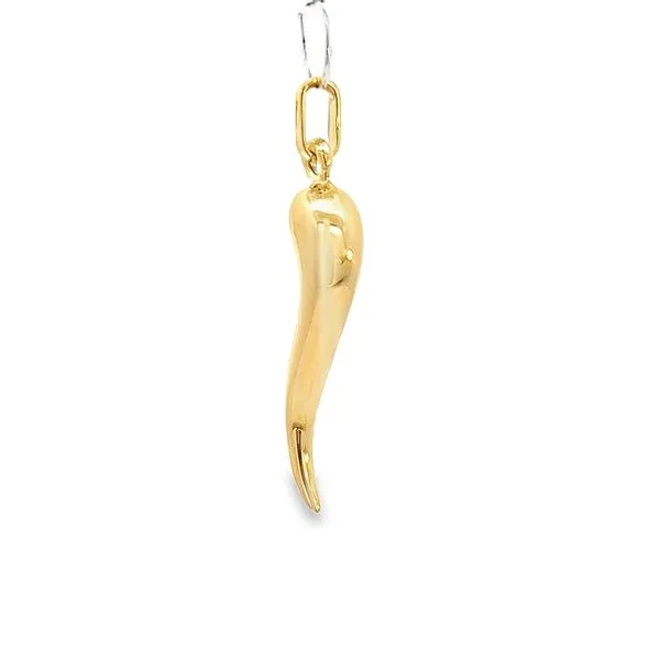 Classic 18K Yellow Gold Italian Horn 