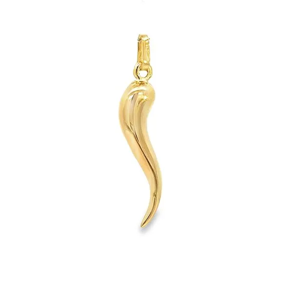 Classic 18K Yellow Gold Italian Horn 