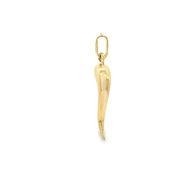 18K Yellow Gold Italian Horn 