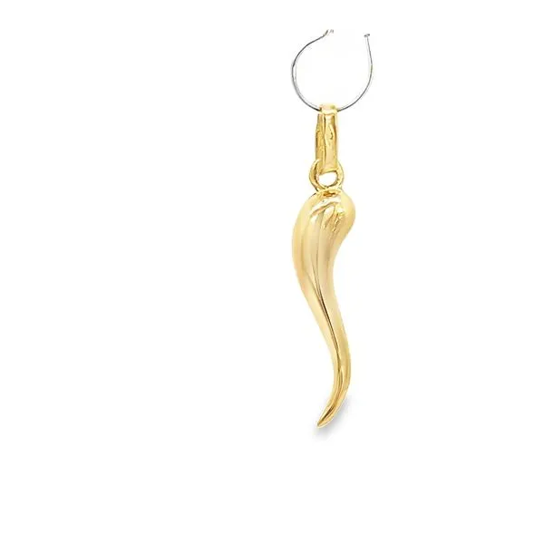 18K Yellow Gold Italian Horn 