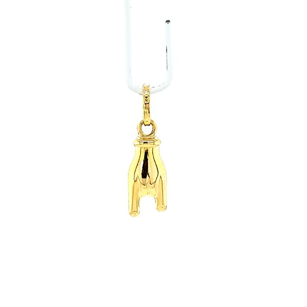 14K Yellow Gold Italian Hand 'Mano Corno' Pendant/Charm Image 2 Arezzo Jewelers Elmwood Park, IL