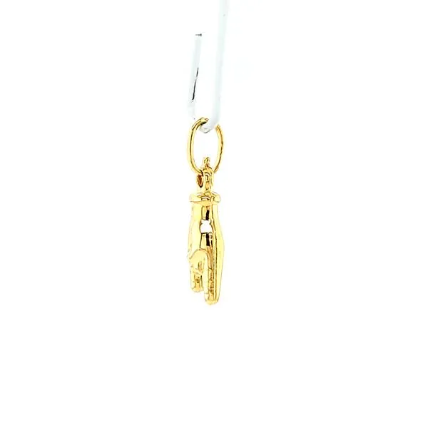 14K Yellow Gold Italian Hand 'Mano Corno' Pendant/Charm Image 3 Arezzo Jewelers Elmwood Park, IL