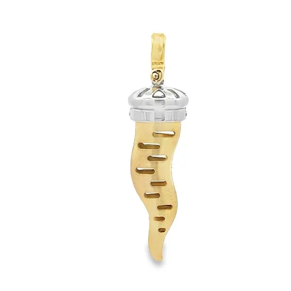 18K Two Tone 3D Italian Horn Gold Pendant Image 4 Arezzo Jewelers Elmwood Park, IL