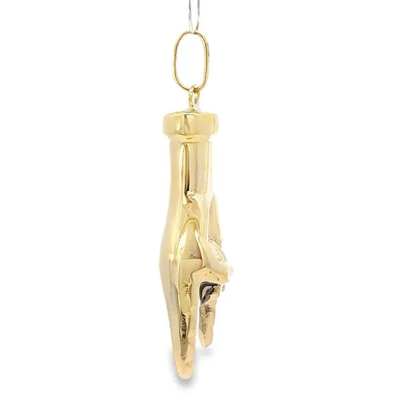 14k Yellow Gold Italian Hand Charm Image 2 Arezzo Jewelers Elmwood Park, IL