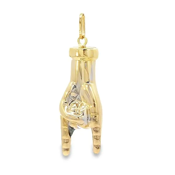 14k Yellow Gold Italian Hand Charm Image 3 Arezzo Jewelers Elmwood Park, IL