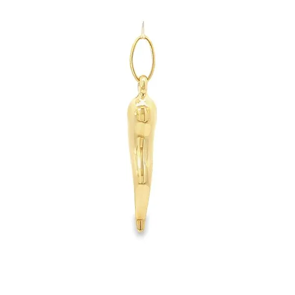 14k Yellow Gold Italian Horn Gold Pendant / Charm Image 2 Arezzo Jewelers Elmwood Park, IL
