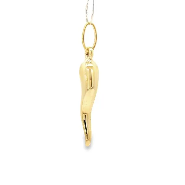 14k Yellow Gold Italian Horn Gold Pendant / Charm Image 4 Arezzo Jewelers Elmwood Park, IL