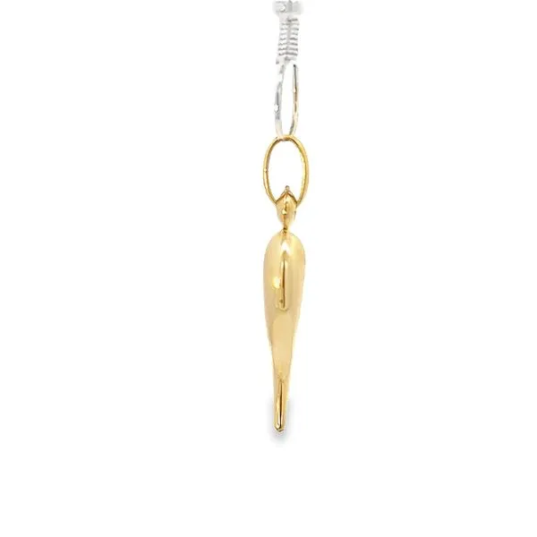 14k Yellow Gold Italian Horn Gold Charm Image 2 Arezzo Jewelers Elmwood Park, IL