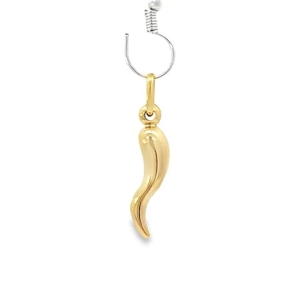14k Yellow Gold Italian Horn Gold Charm Image 4 Arezzo Jewelers Elmwood Park, IL