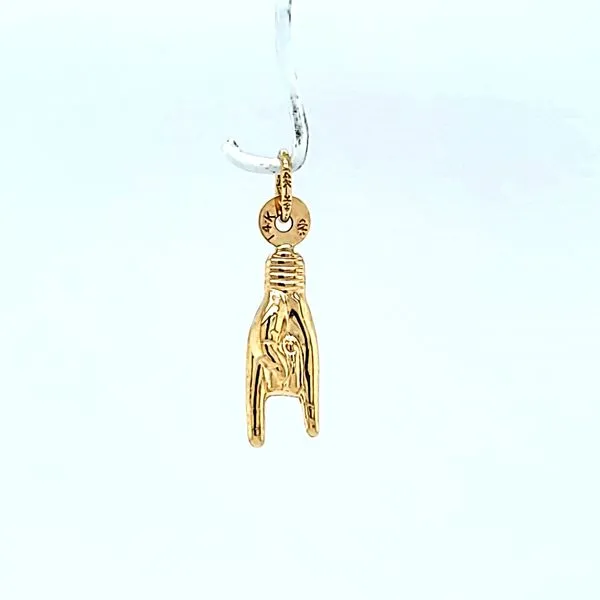14 Karat Yellow Gold Italian Hand Charm Image 2 Arezzo Jewelers Elmwood Park, IL