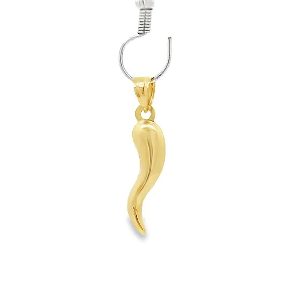 14K Yellow Gold Hollow Italian Horn Charm Arezzo Jewelers Elmwood Park, IL