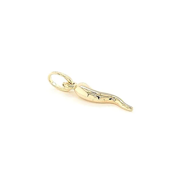 14k Yellow Gold Italian Horn Pendant / Charm - Corno Image 3 Arezzo Jewelers Elmwood, IL