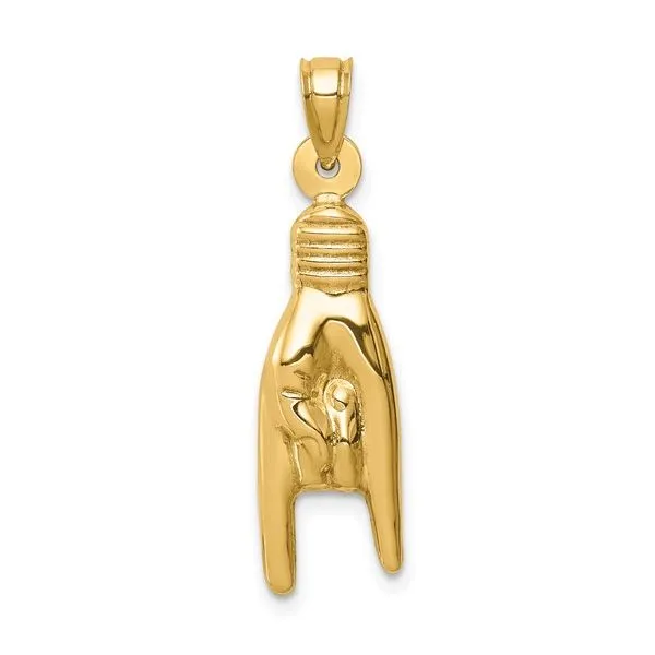 14K Yellow Gold Italian Hand Pendant / Charm Arezzo Jewelers Elmwood Park, IL