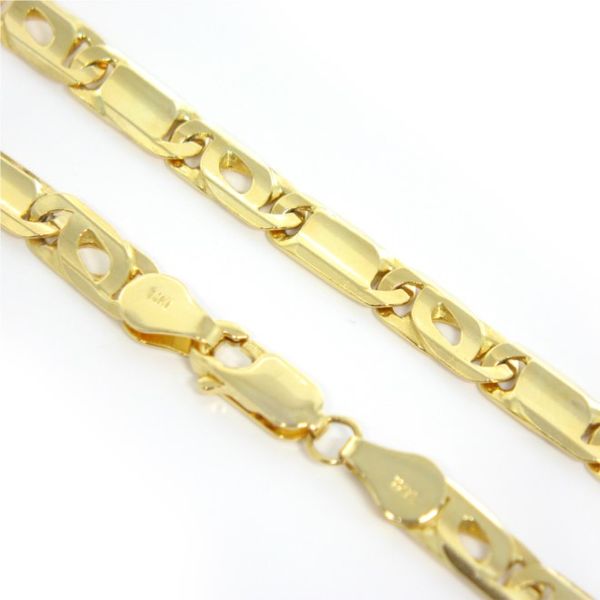 14k Yellow Gold Men's Tiger Eye Link Bracelet Image 2 Arezzo Jewelers Elmwood Park, IL