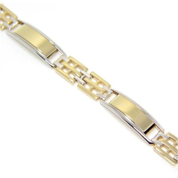 Men's 14k Two-Tone Bracelet Image 3 Arezzo Jewelers Elmwood Park, IL