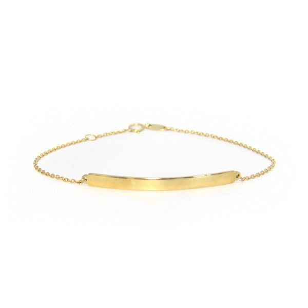 14k Yellow Gold Petite Long ID Bracelet Arezzo Jewelers Elmwood Park, IL