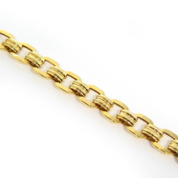 14k Yellow Gold Fancy Link Bracelet Image 2 Arezzo Jewelers Elmwood Park, IL