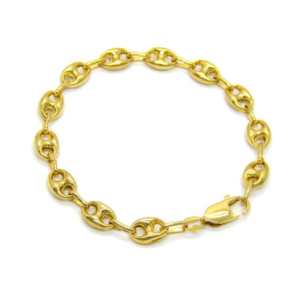 14k Yellow Gold Puffed Marina Bracelet Arezzo Jewelers Elmwood Park, IL