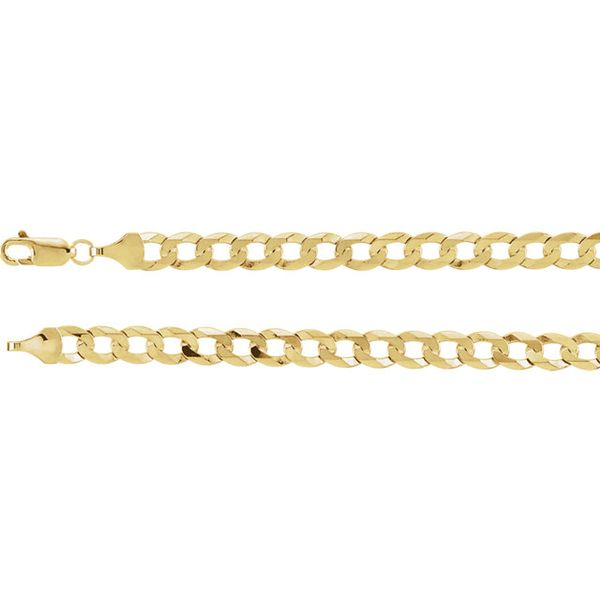 14k Yellow Gold Curb Bracelet, 7