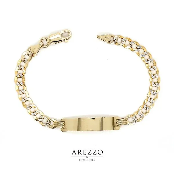 14k Two Tone D/C Children's ID Bracelet Arezzo Jewelers Elmwood Park, IL