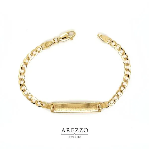 14k Yellow Gold Baby ID Curb Bracelet Arezzo Jewelers Elmwood Park, IL