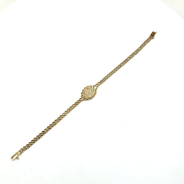 14k Yellow Gold Filigree Design Rope Bracelet Arezzo Jewelers Elmwood Park, IL