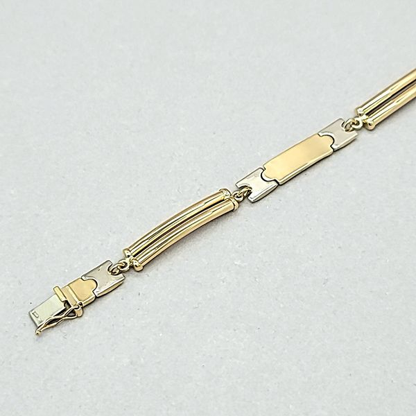 18 Karat Two Tone Gold Italian Bracelet - 7.5