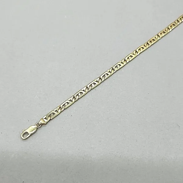 14k Yellow Gold 5mm Fancy Link Bracelet - 8.5