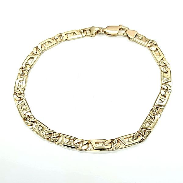 14k Yellow Gold 5mm Fancy Link Bracelet - 8.5