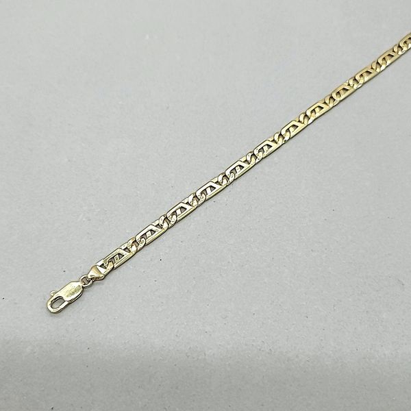 14k Yellow Gold 5mm Fancy Link Bracelet - 8