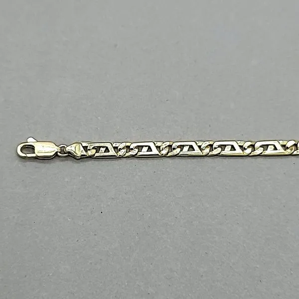 14k Yellow Gold 5mm Fancy Link Bracelet - 8