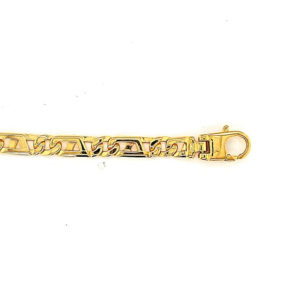 14k Yellow Gold 5mm Fancy Link Bracelet - 7.75