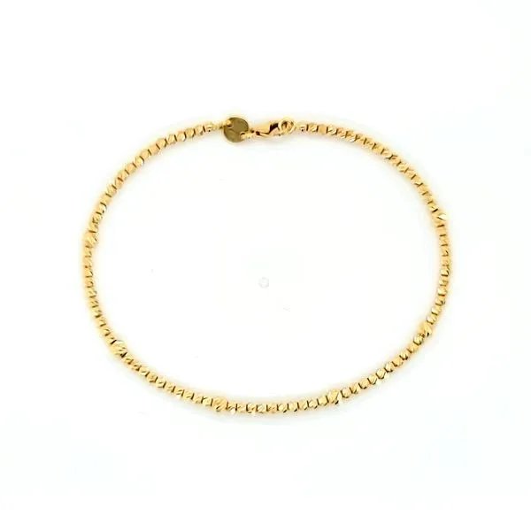 14k Yellow Gold Diamond Cut Beaded Bangle Bracelet Image 2 Arezzo Jewelers Elmwood Park, IL